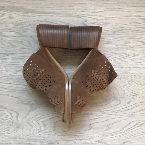 NEW Caslon Cognac Suede Maggie Slide Sandal Block Wood Heel Size 8.5, Brown - Picture 4 of 12